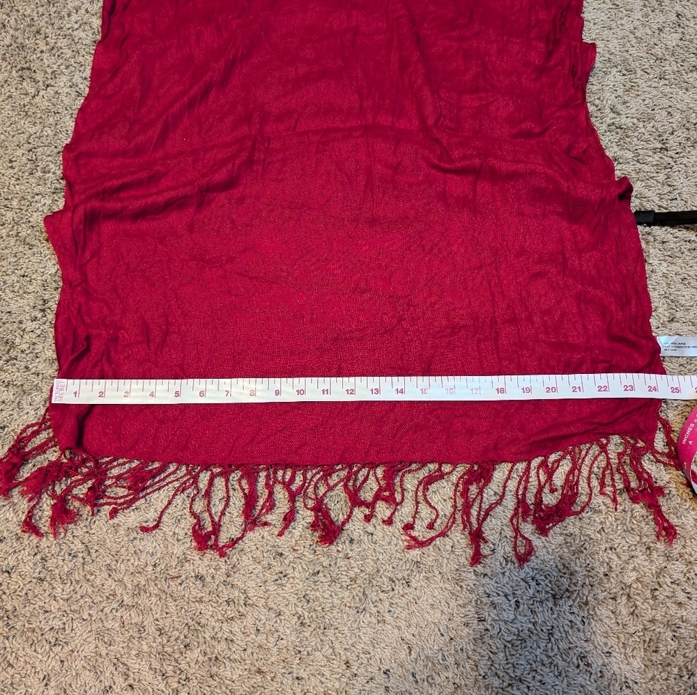 RED Modal Rectangle Blanket Scarf Extra Long - Picture 7 of 9